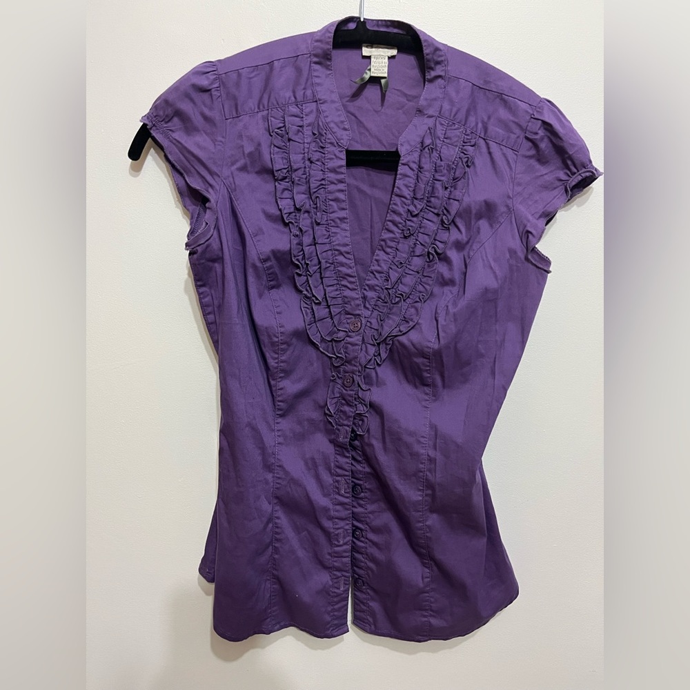 Y2K ruffled, dynamite shirt - XS